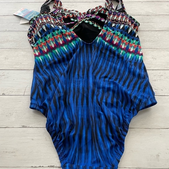 Swim Solution Women's Printed One-Piece Swimsuit 12 bathingsui slimming full - Picture 7 of 11